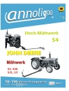 John Deere Mähwerk/Frontmäwerk Nr.52-52K-25L-53 & Heckmähwerk 54 Bild- Ersatzteilliste & Explosionszeichnungen- annoligno 196
